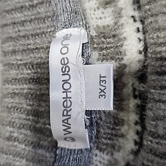 Warehouse One 3X black and gray crew neck sweater - Picture 5 of 6